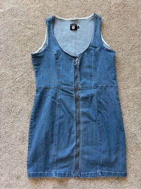 Women’s Denim Zip Front Mini Dress- Size 14